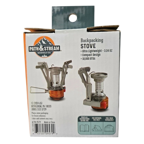 Path & Stream Compact Backpacking Stove & Case Camping Outdoor Cooking Portable - Picture 2 of 3